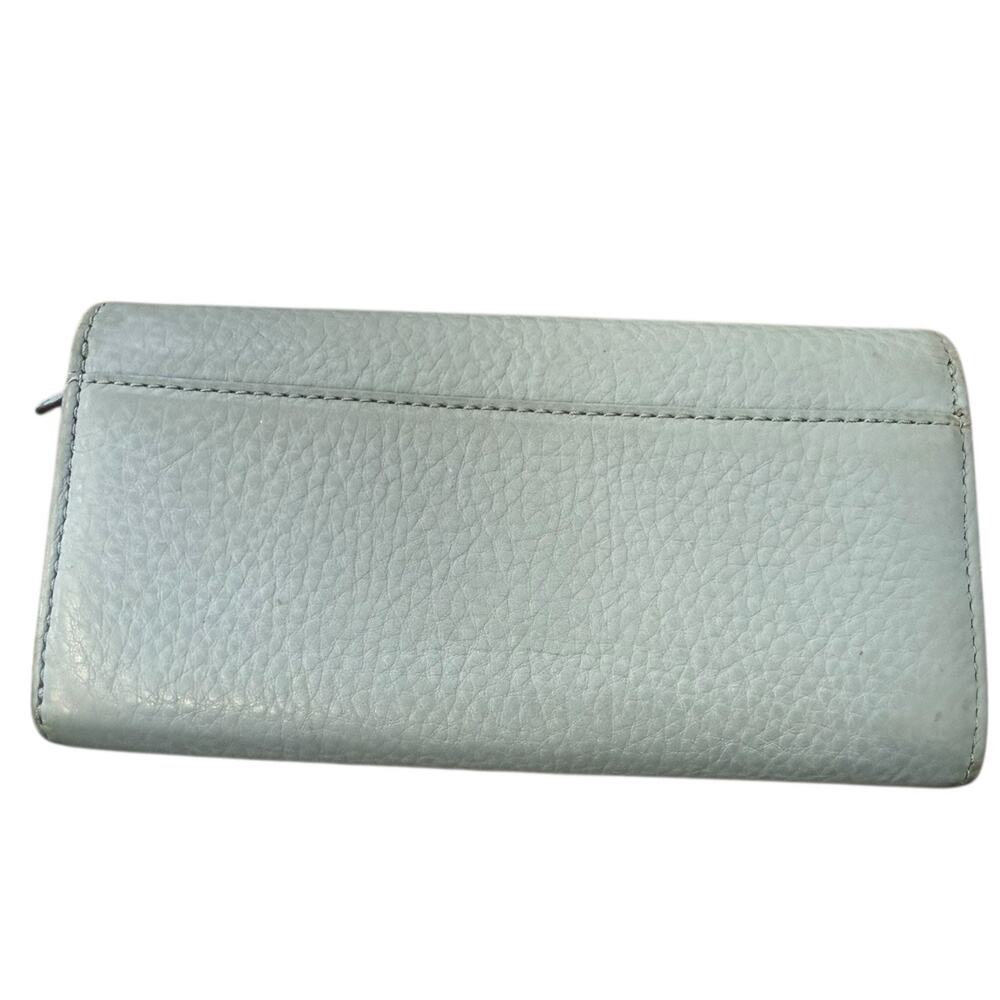 Michael Kors Blue Pebbled Leather Jet Set Long Wallet - Picture 2 of 8